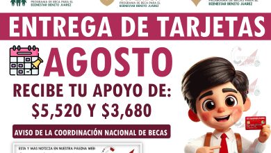 Entrega de tarjetas de las becas Benito Juárez en agosto