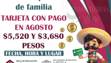 ¡FECHA, HORA Y LUGAR! Tarjeta con pago en Agosto para los alumnos de la Beca Benito Juárez 2024