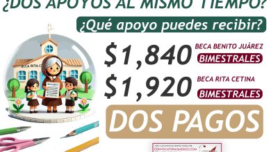 $1,840 vs $1,920 pesos biemestrales de la Beca Benito Juárez y Rita Cetina ¿Puedes recibir el apoyo de las dos becas hasta 3,720 pesos?