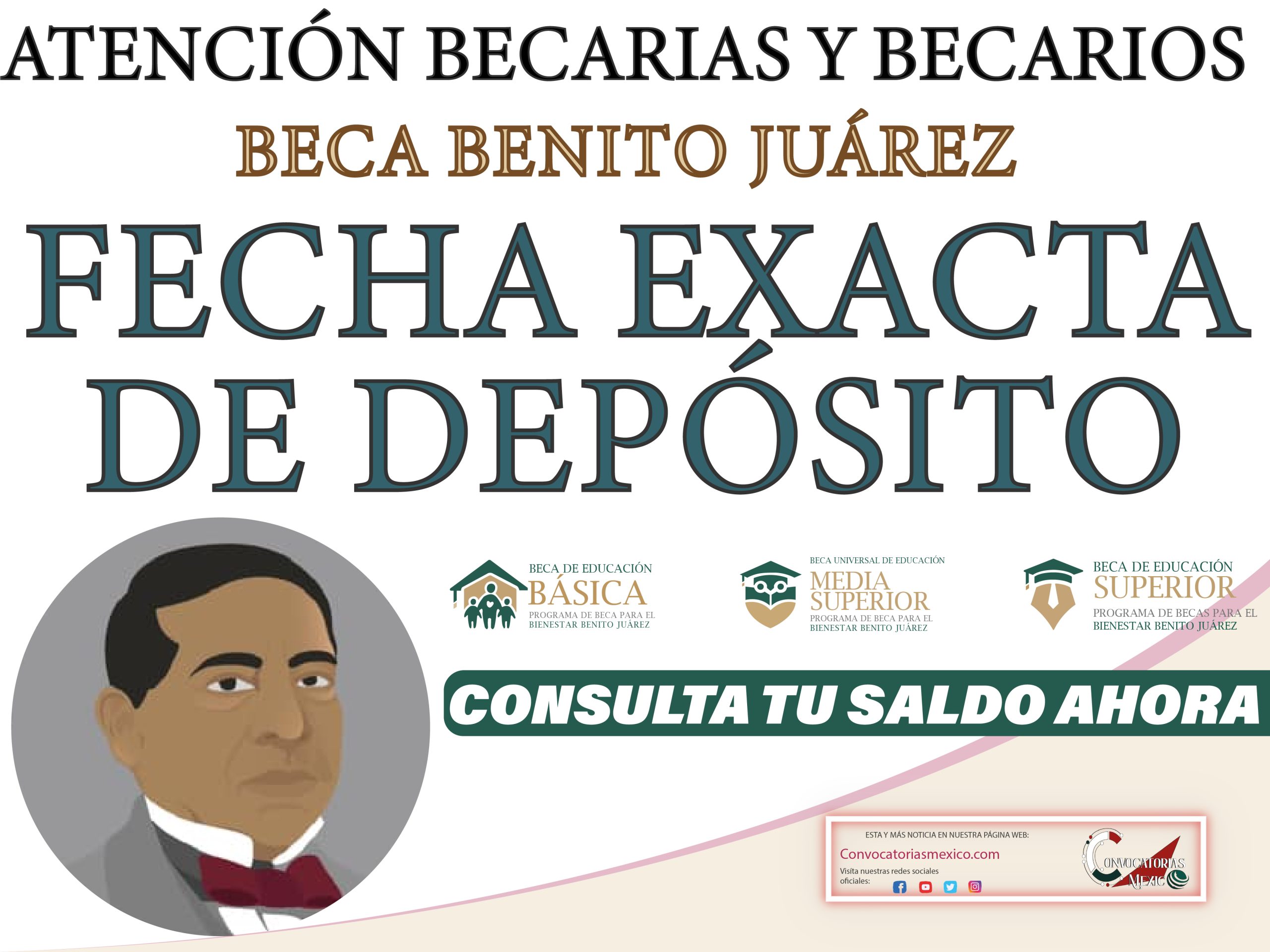 Fecha exacta de tu pago de la Beca Benito Juárez y Beca Rita Cetina Gutiérrez 2025