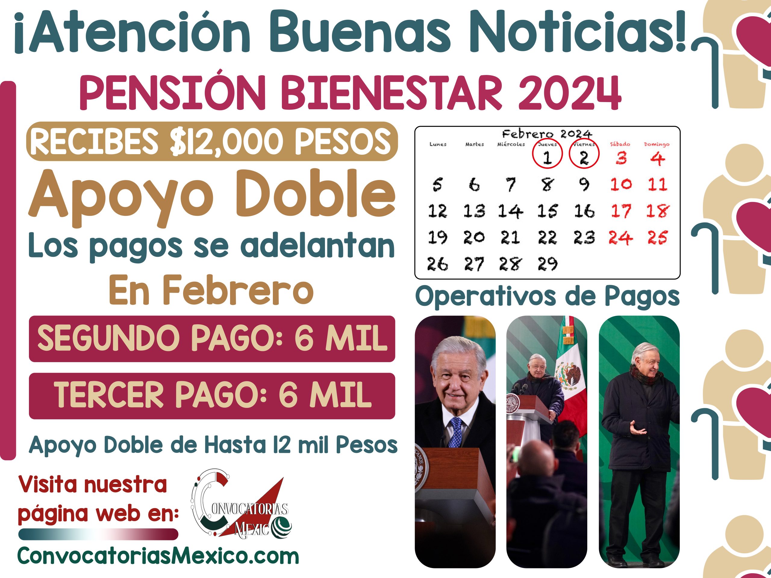 En una Semana ¡Se adelanta el pago! de la Pensión Bienestar 32 Estados Recibes 12 mil pesos