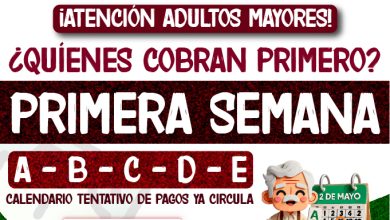 A - B - C Primera semana de pagos $6,200 - $3,200 - $1,650 de la Pensión Bienestar 2025