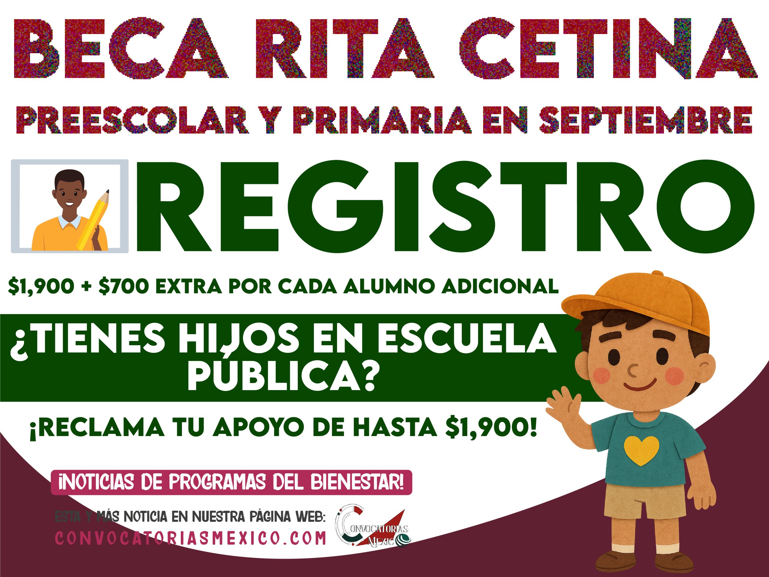 Preescolar y primaria $1,900 + $700 extra por cada alumno adicional Beca Rita Cetina