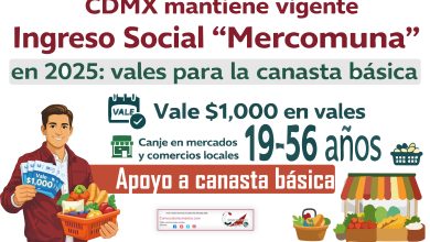 $1,000 pesos en Vales para la canasta básica Ingreso Social “Mercomuna”