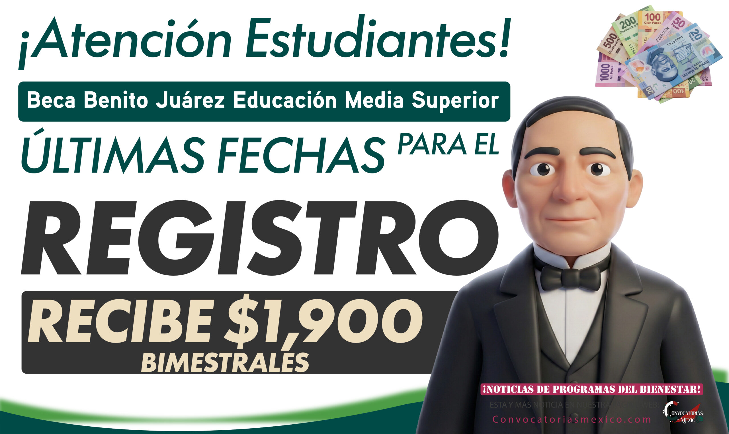Última fecha de registro para la beca Benito Juárez educación media superior en 2026
