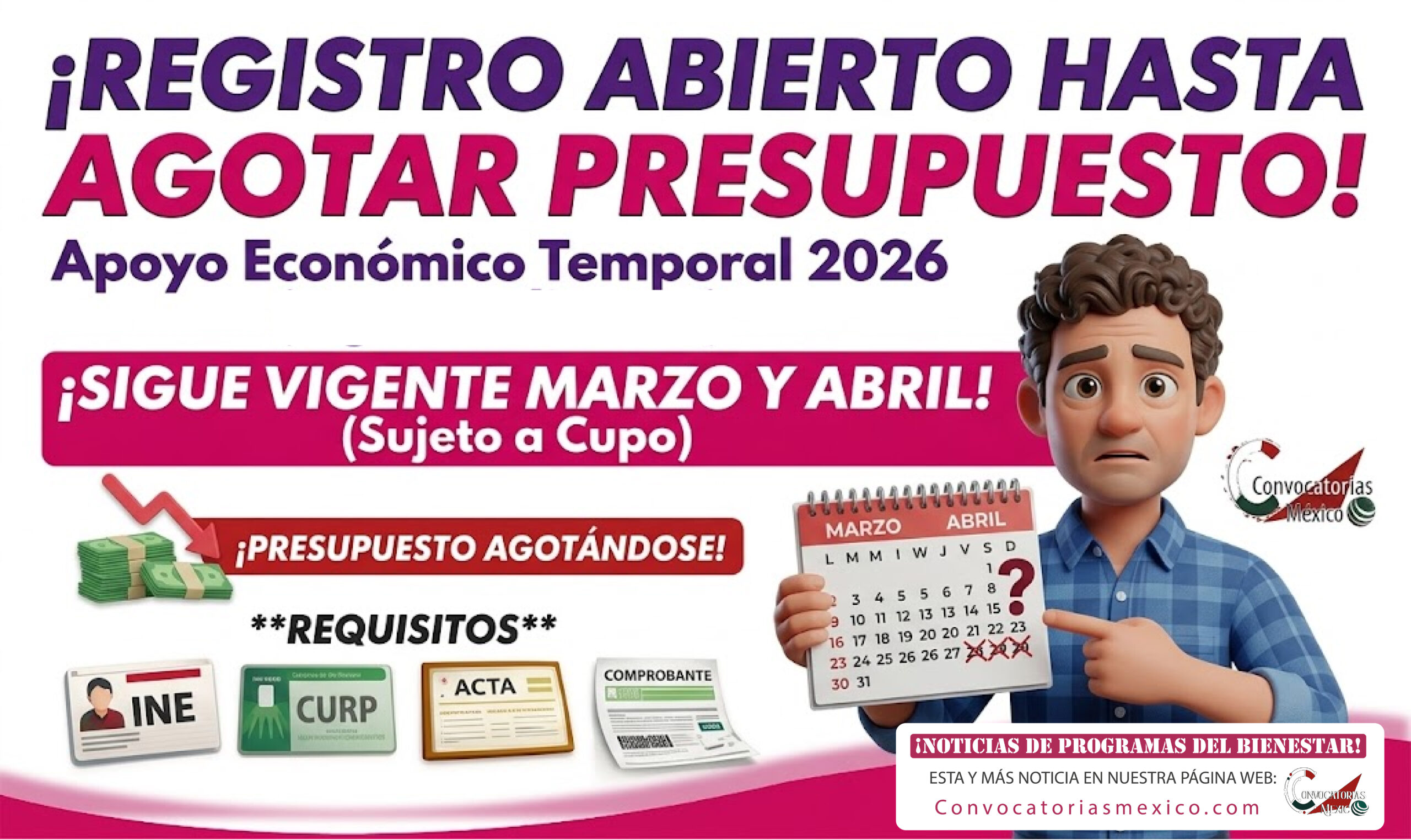 Apoyo Económico Temporal 2026 seguía vigente - Registro abierto ahora