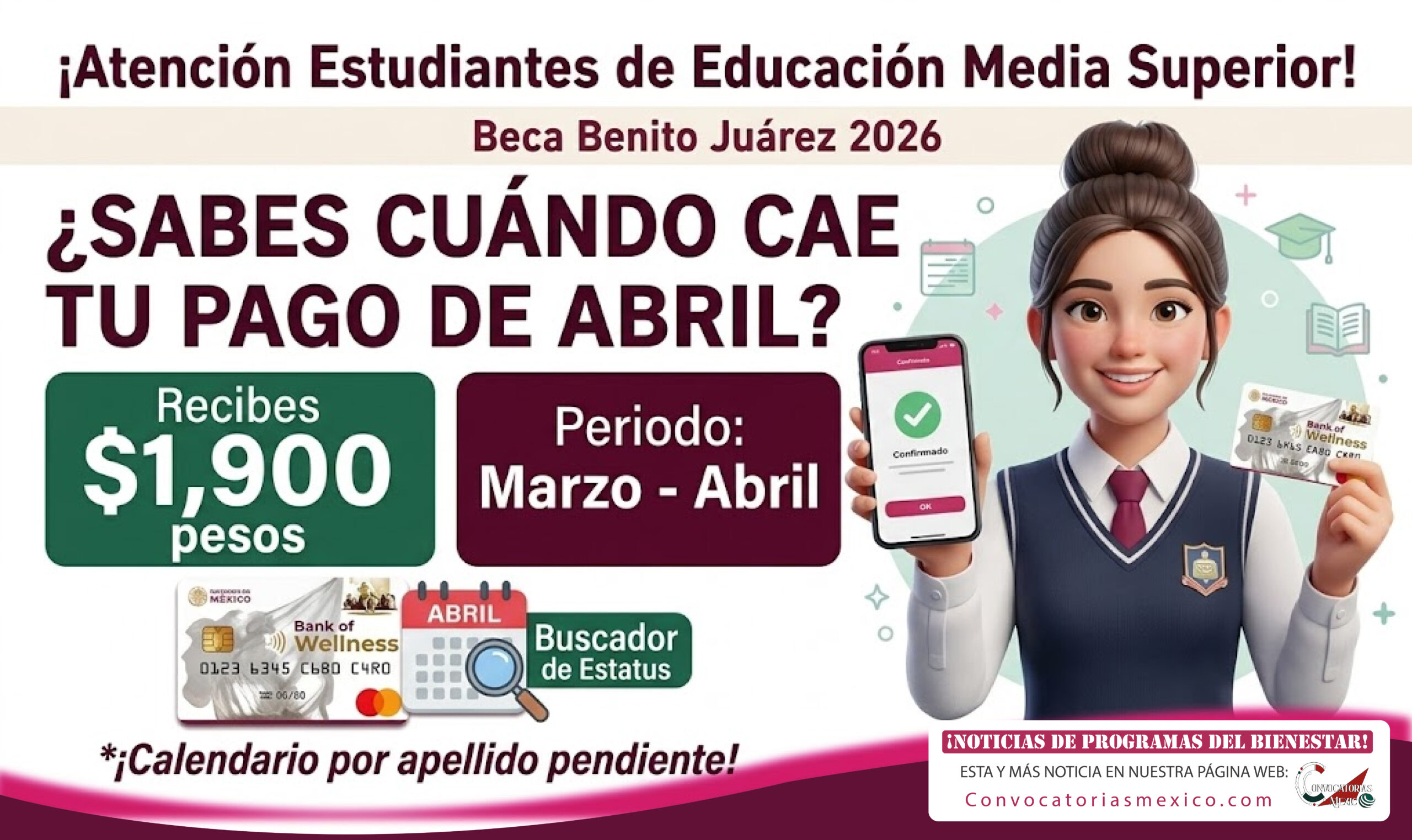 Próximo pago de la Beca Benito Juárez de Educación Media Superior: montos y fechas de abril según el calendario bimestral