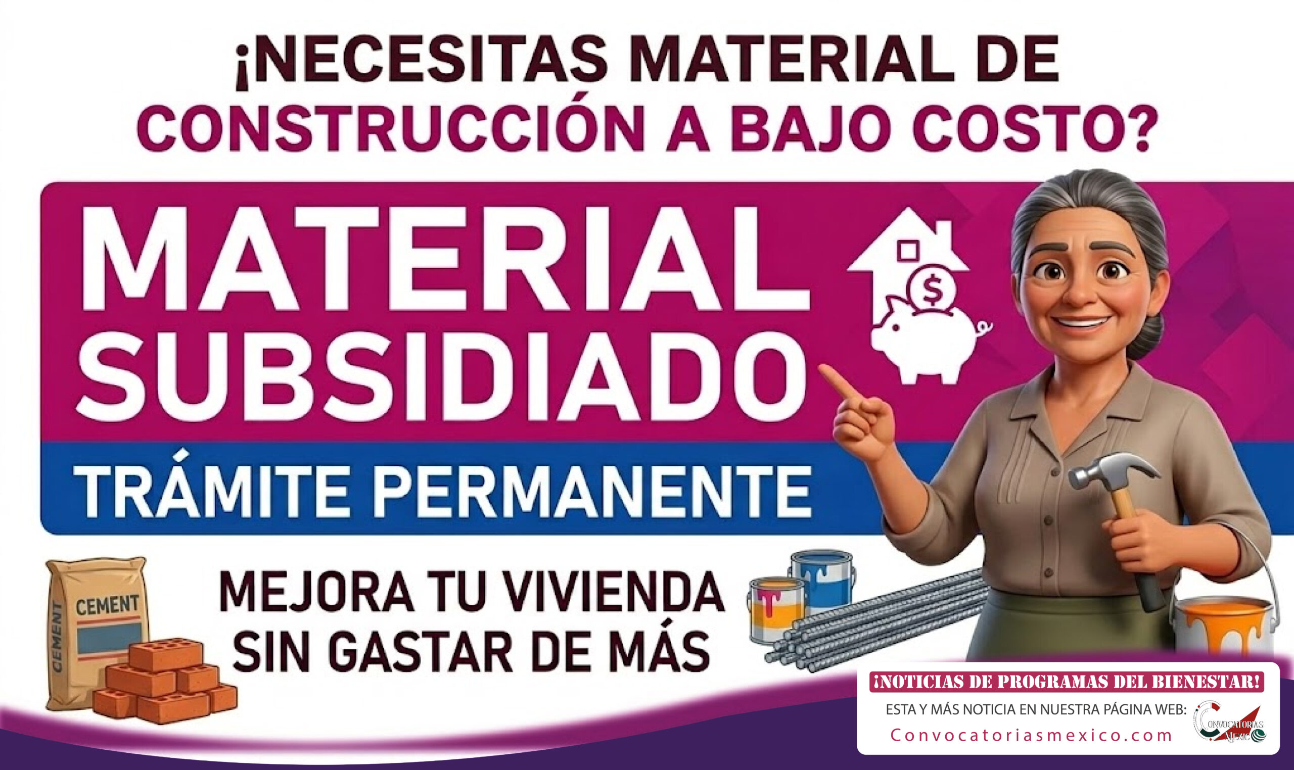 ¡Mejora tu vivienda! Con Material subsidiado se mantiene como trámite permanente en 2026