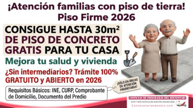 Hasta 30 m2 de piso de concreto gratis para tu casa programa Piso Firme en 2026