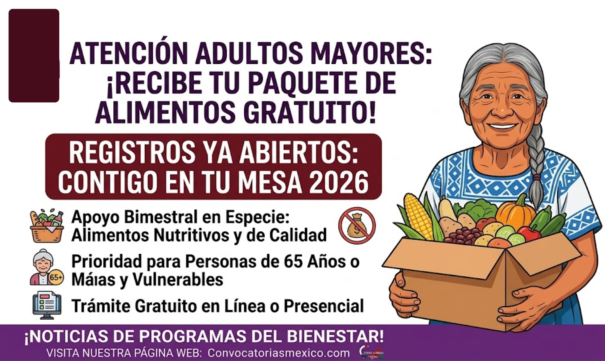Contigo en tu Mesa 2026 en Querétaro: paquetes alimentarios para personas vulnerables y adultos mayores