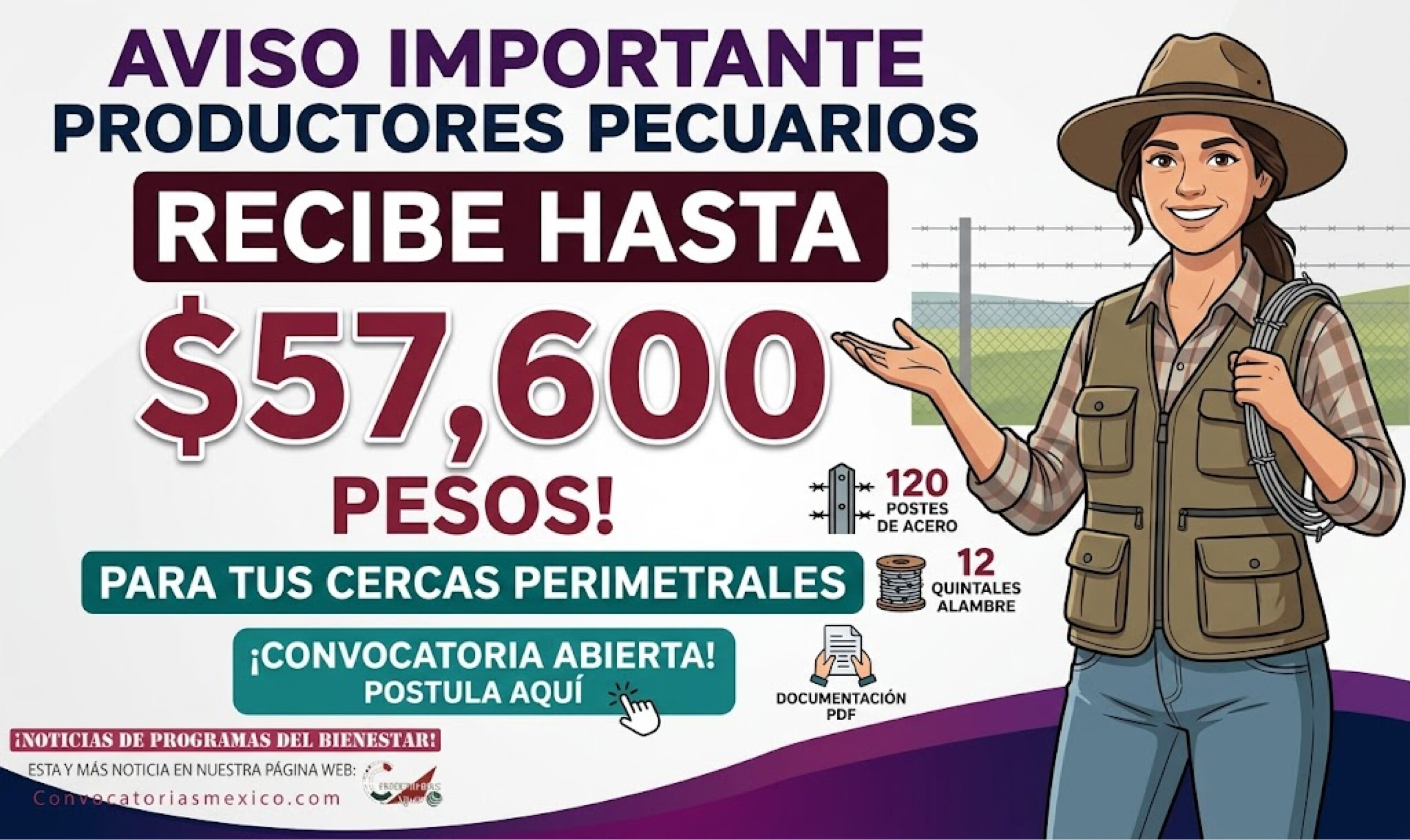 Morelos 2026: apoyo para postes de acero y alambre para cercos perimetrales productivos