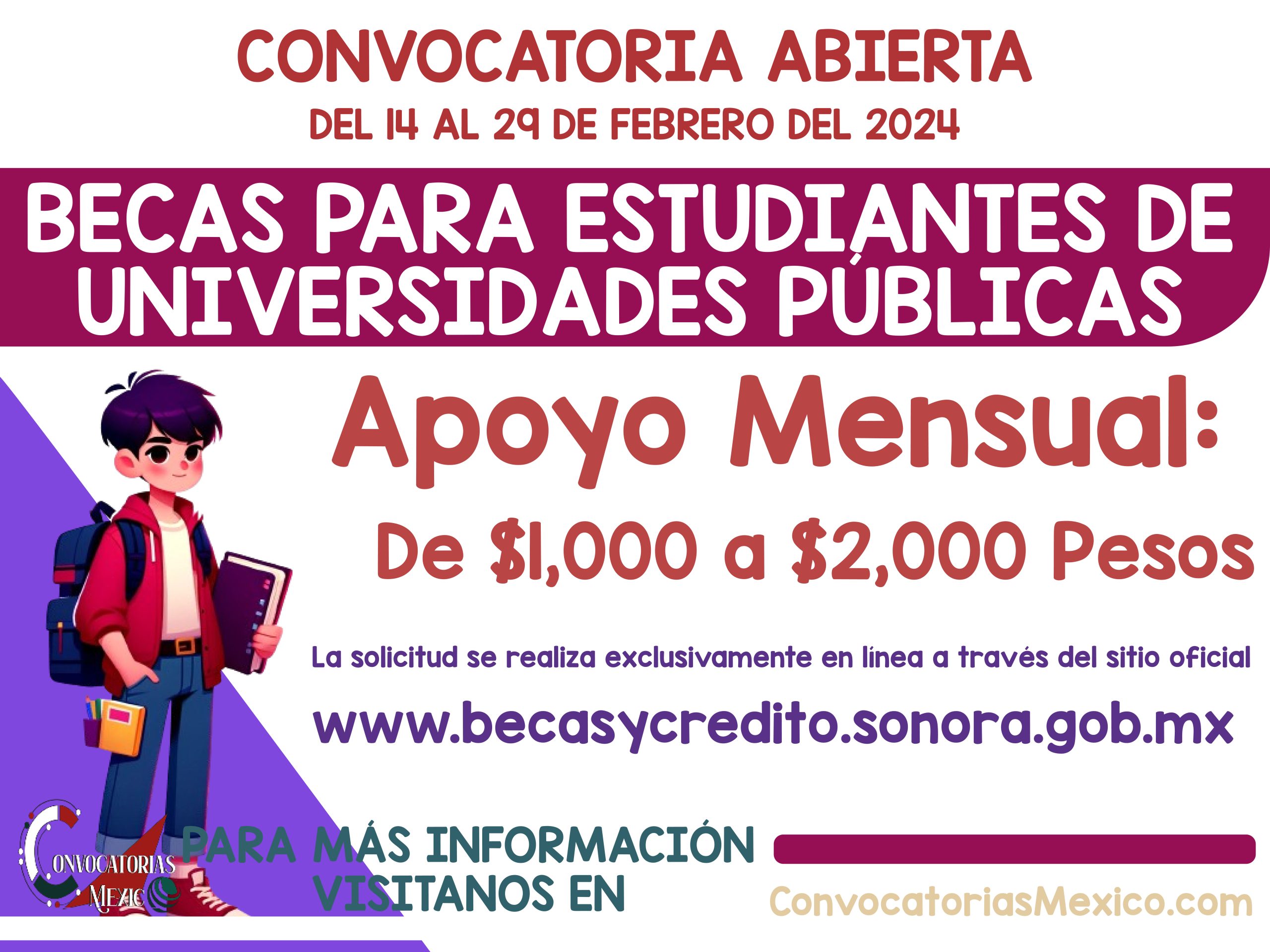 Esta Beca es para ti recibe de $1,000 a $2,000 pesos de las Becas Sonora de Oportunidades 2024