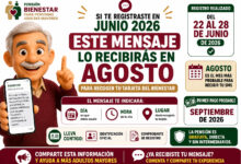Este mensaje de texto recibirás en agosto para recoger tu Tarjeta del Bienestar si te registraste en junio 15 Este mensaje de texto recibirás en agosto para recoger tu Tarjeta del Bienestar si te registraste en junio
