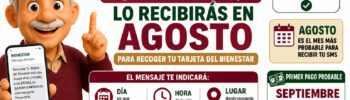 Este mensaje de texto recibirás en agosto para recoger tu Tarjeta del Bienestar si te registraste en junio