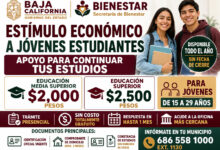 Estímulo Económico a Jóvenes Estudiantes 2026 en Baja California: apoyo de $2,000 y $2,500 pesos disponible todo el año