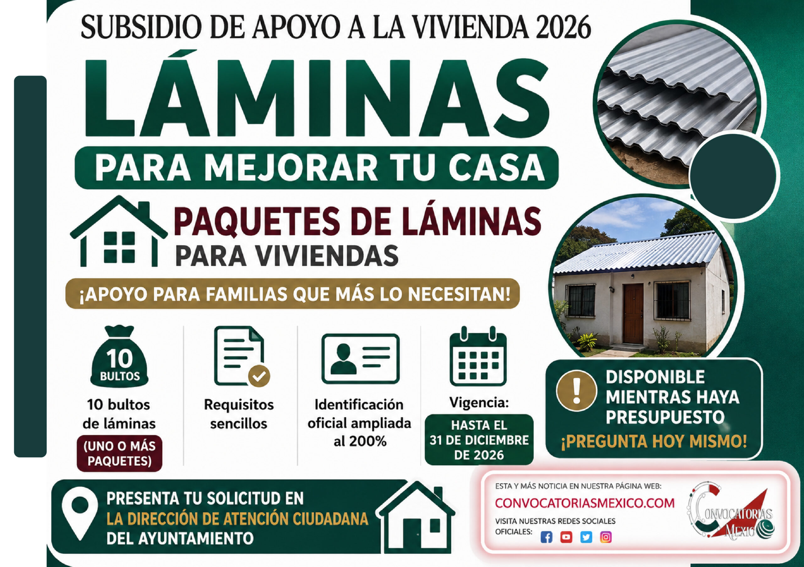 Subsidio de Apoyo a la Vivienda 2026: entregan paquetes de láminas para mejorar viviendas en Tabasco