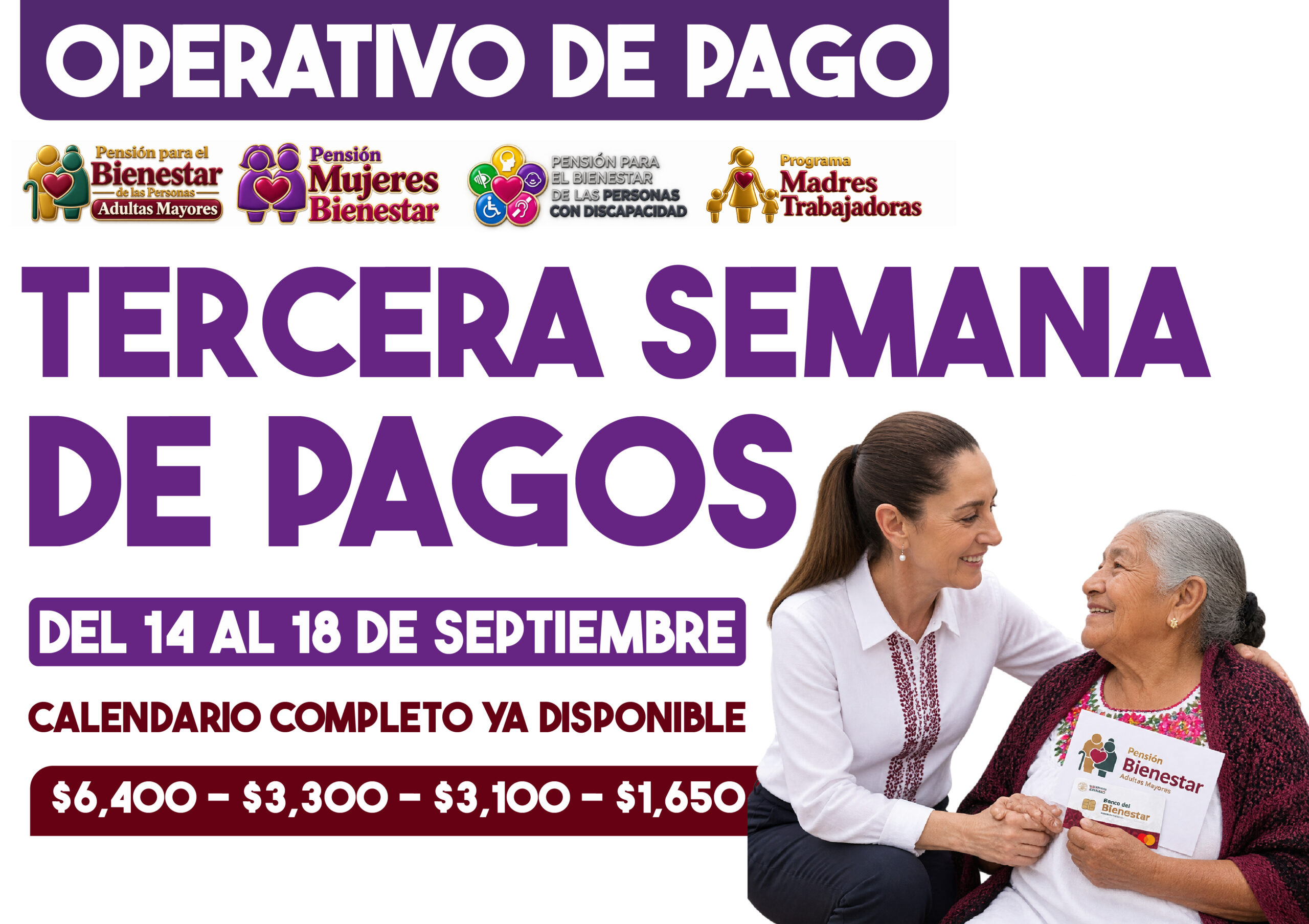 Tercera semana de pagos Bienestar septiembre 2026: letras que cobran del 14 al 18 de septiembre