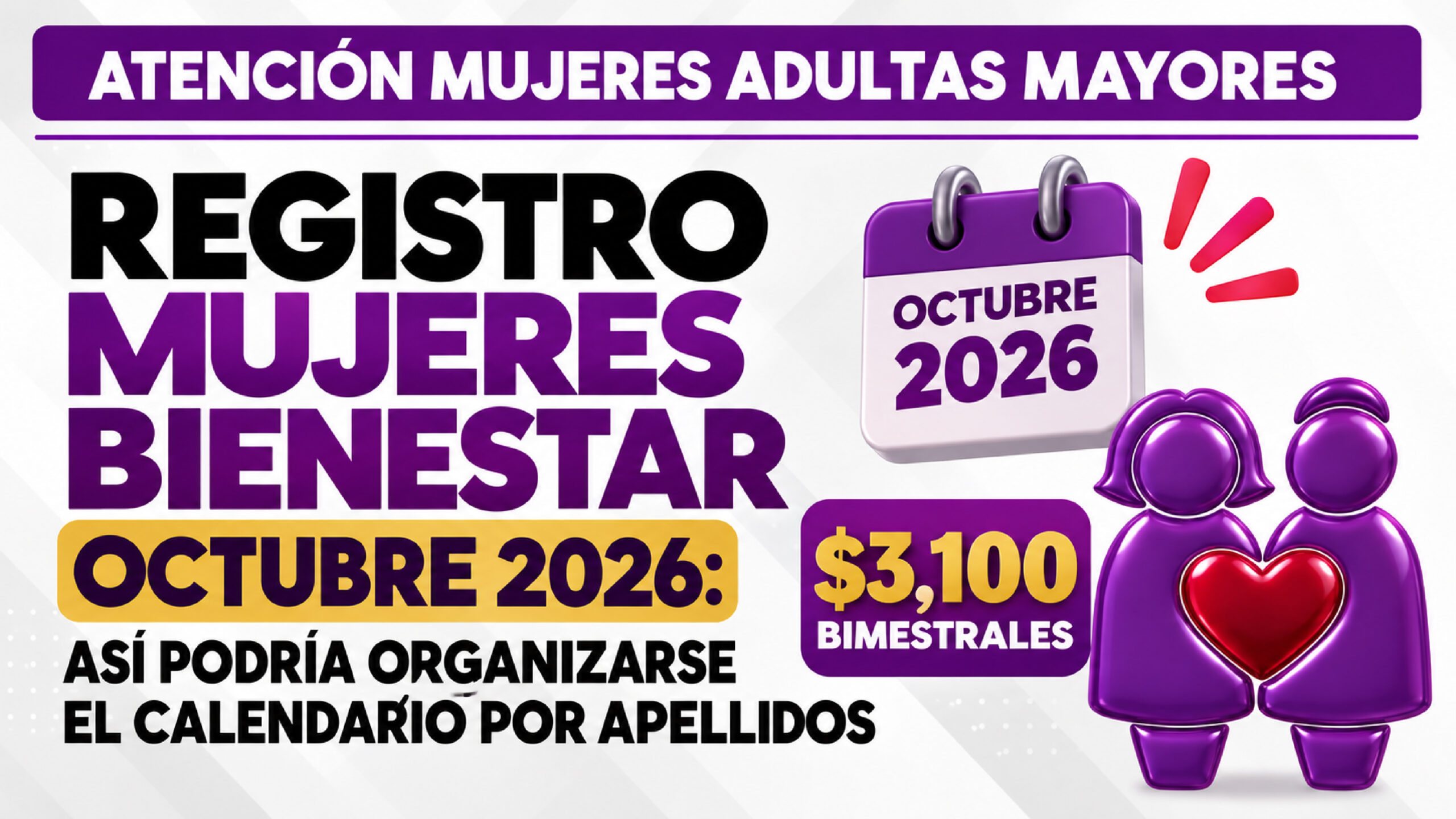 Registro Mujeres Bienestar octubre 2026: así podría organizarse el calendario por apellidos