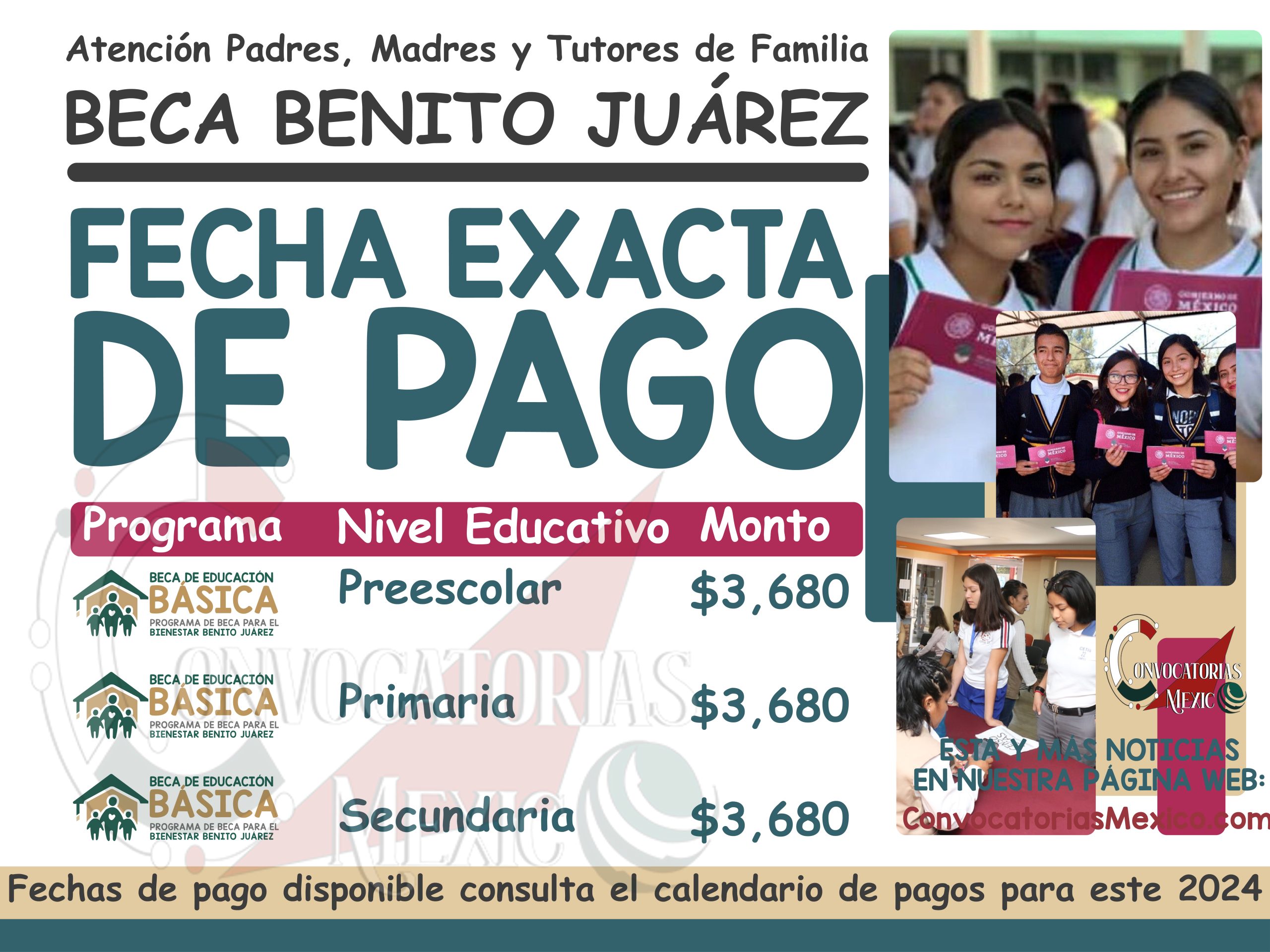 Alumno recibes $3,680 pesos: Fecha exacta de tu pago Beca Benito Juárez 2024