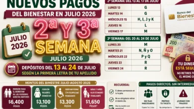 Nuevos pagos del Bienestar en julio 2026: calendario de la segunda y tercera semana