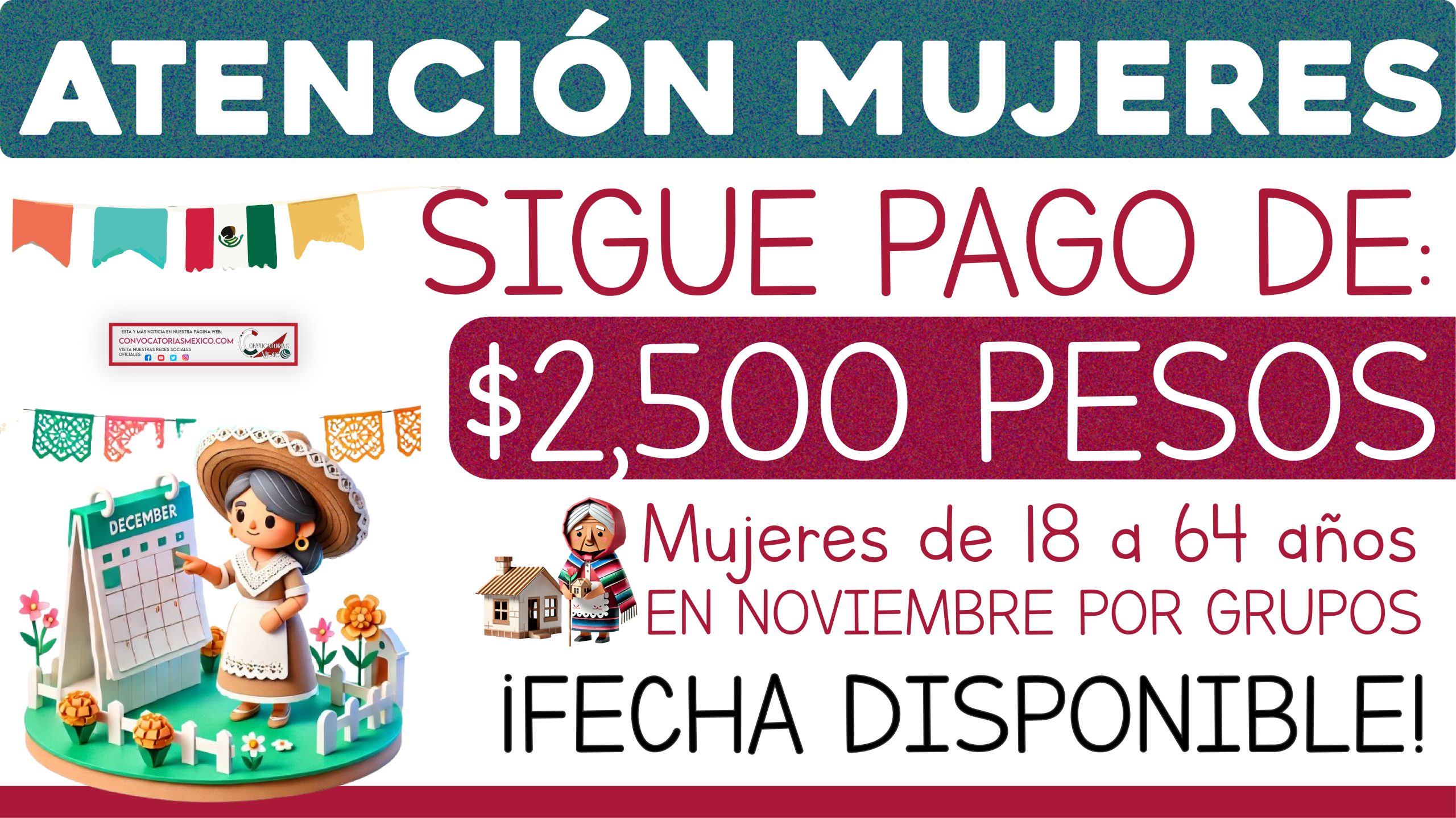 Comienzan pagos de Mujeres con Bienestar a partir de este día $2,500 en Noviembre