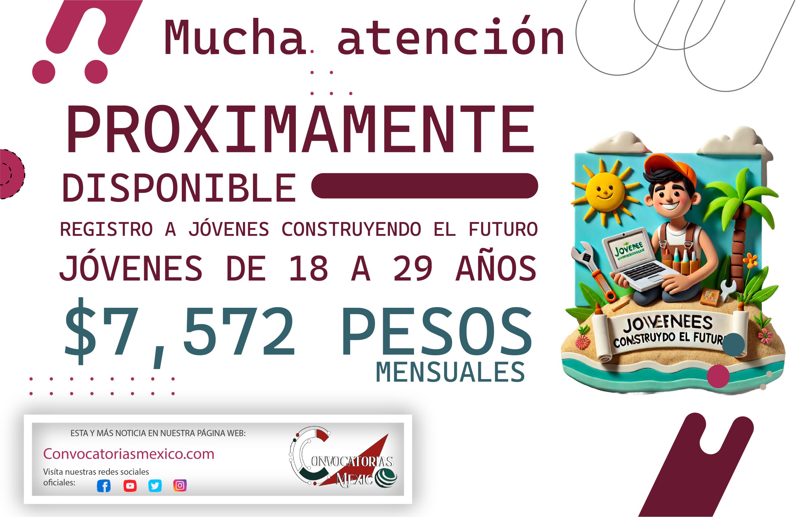 Proximante recibes hasta $7,572 pesos del programa Jóvenes Construyendo el Futuro 2024