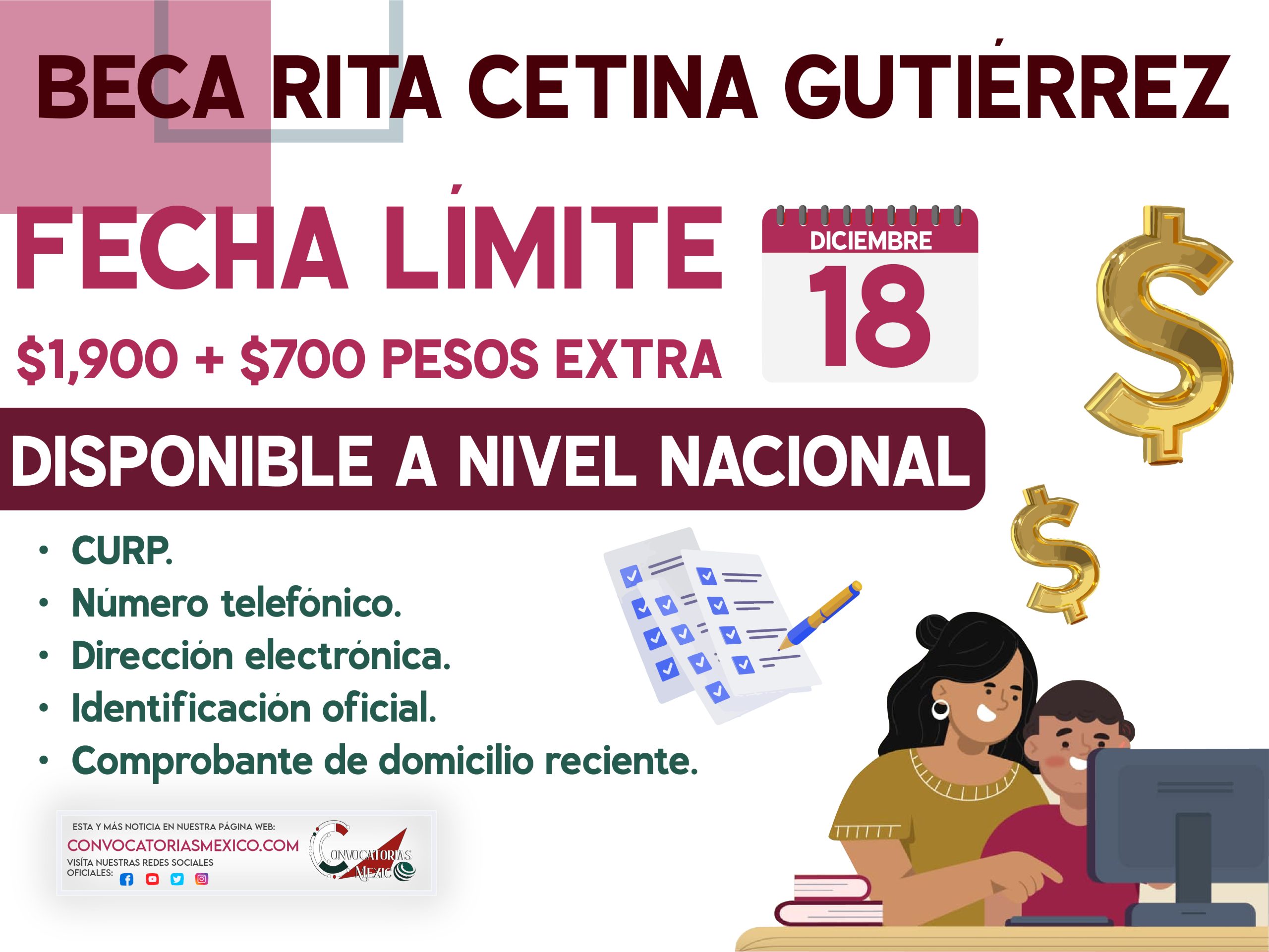 ¡A nivel nacional! Últimas fechas para realizar el registro a la Beca Rita Cetina Gutiérrez 2024