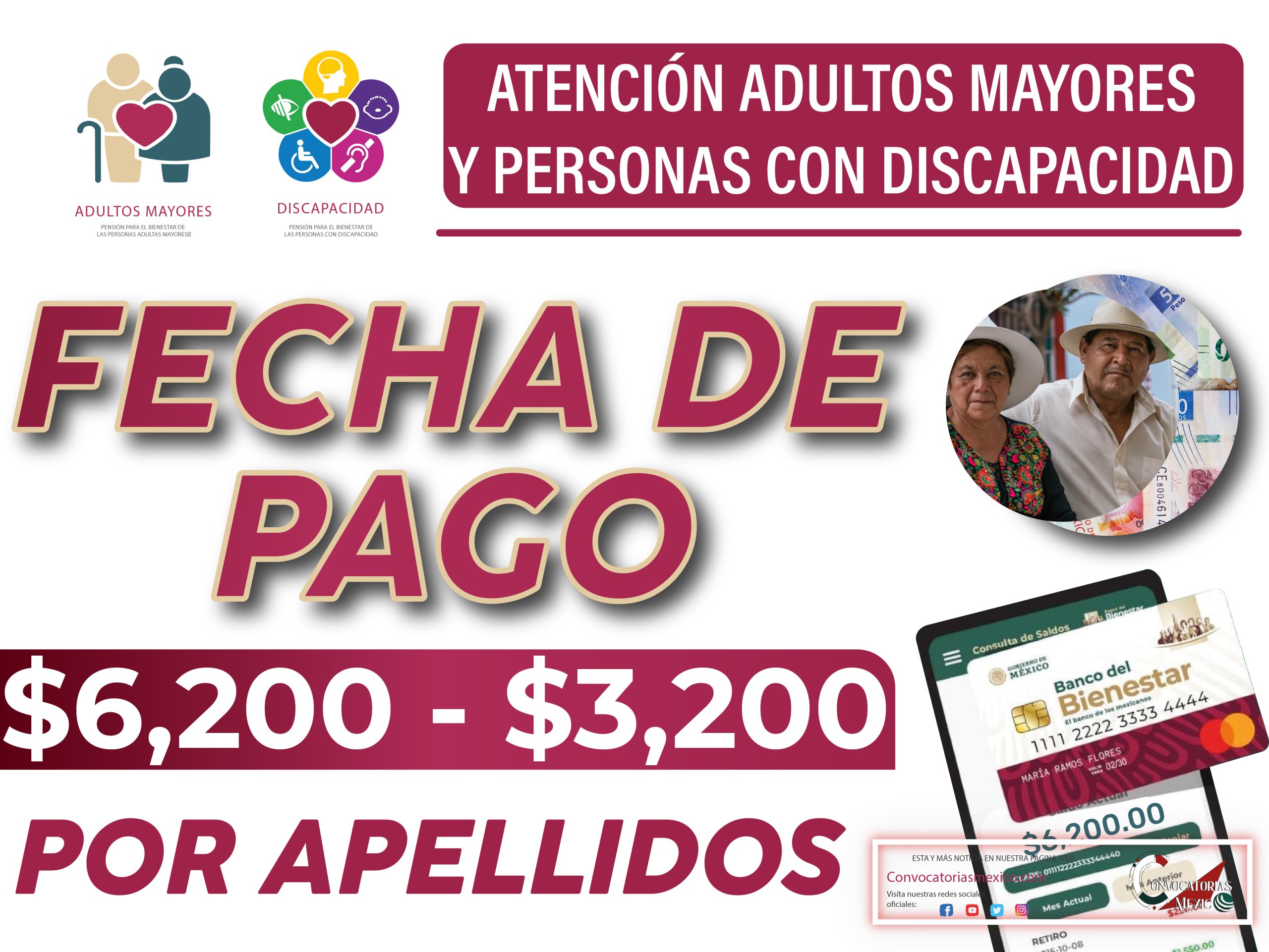 Próximo pago para personas con discapacidad y adultos mayores por parte de la Pensión Bienestar 2025
