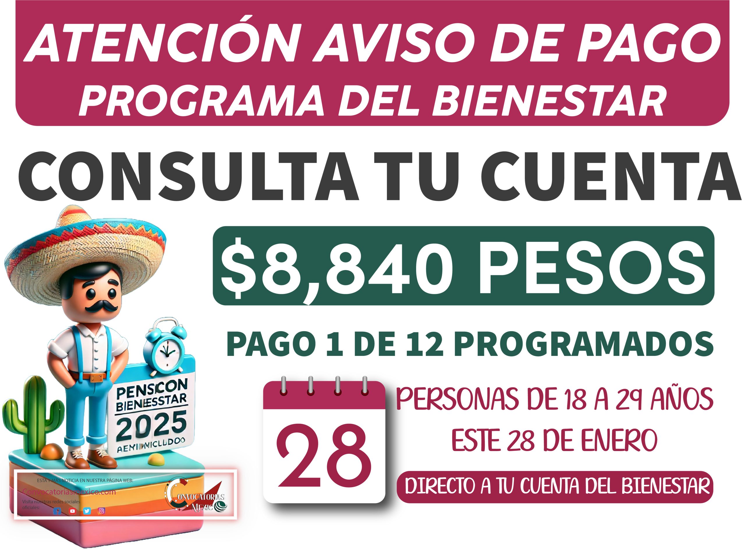 ¡YA DISPONIBLE! $8,840 Pesos de este programa del bienestar 2025