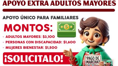 Pago único de $3,000 pesos de la Pensión Bienestar, Pensión Mujeres y Personas con Discapacidad 2025