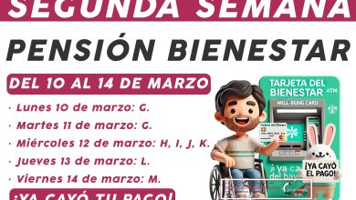 Del 10 al 14 de marzo estos beneficiarios reciben el depósito de la Pensión Bienestar 2025