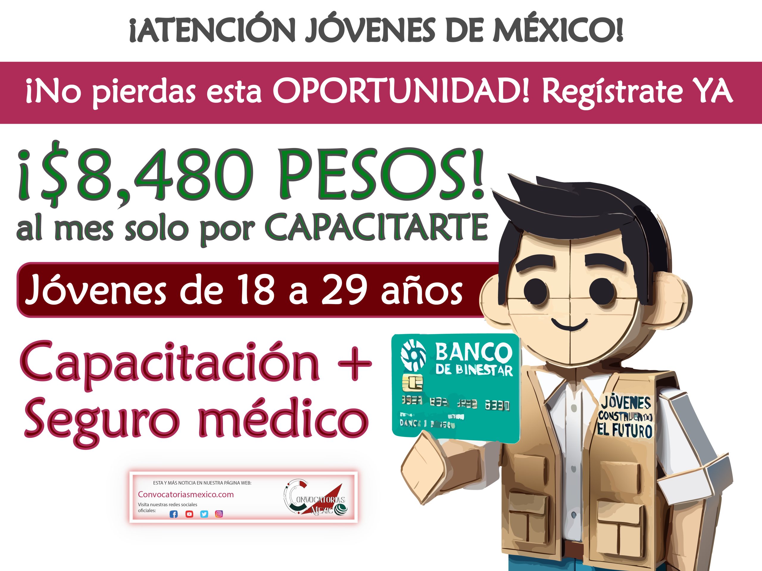 ¿No estudias ni trabajas? Recibe $8,840 pesos de este programa del bienestar 2025