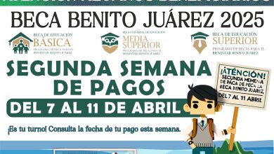 Del 7 al 11 de abril segunda semana de pagos de la Beca Benito Juárez 2025