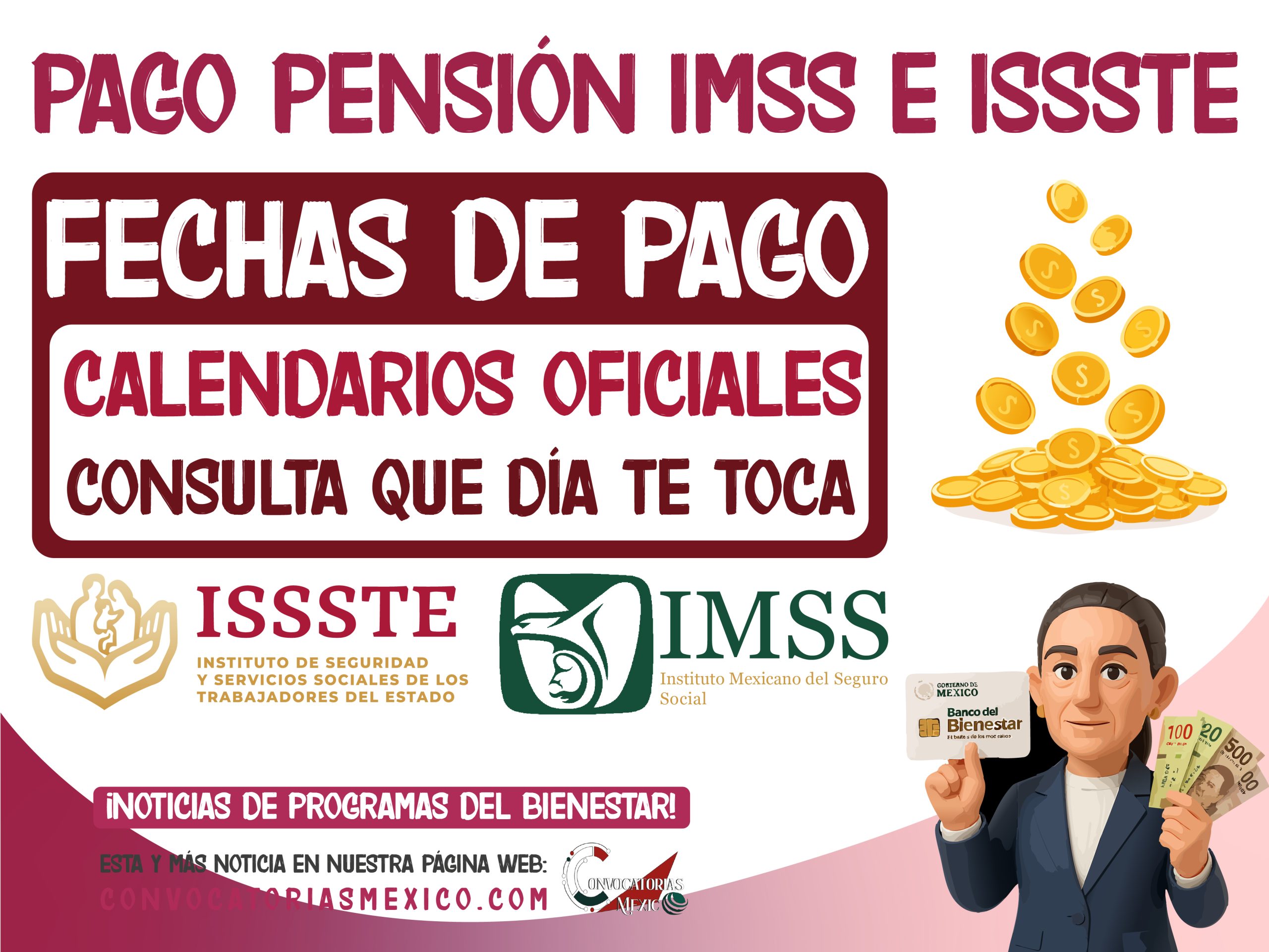 A partir de Junio Pago para Pensionados y Jubilados de la Pensión IMSS e ISSSTE
