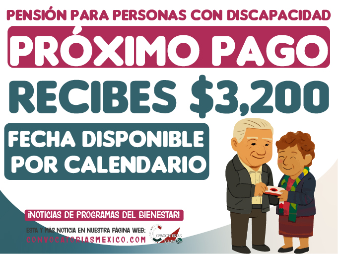 ¿Cuándo será el siguiente pago de la Pensión Bienestar para las Personas con Discapacidad?