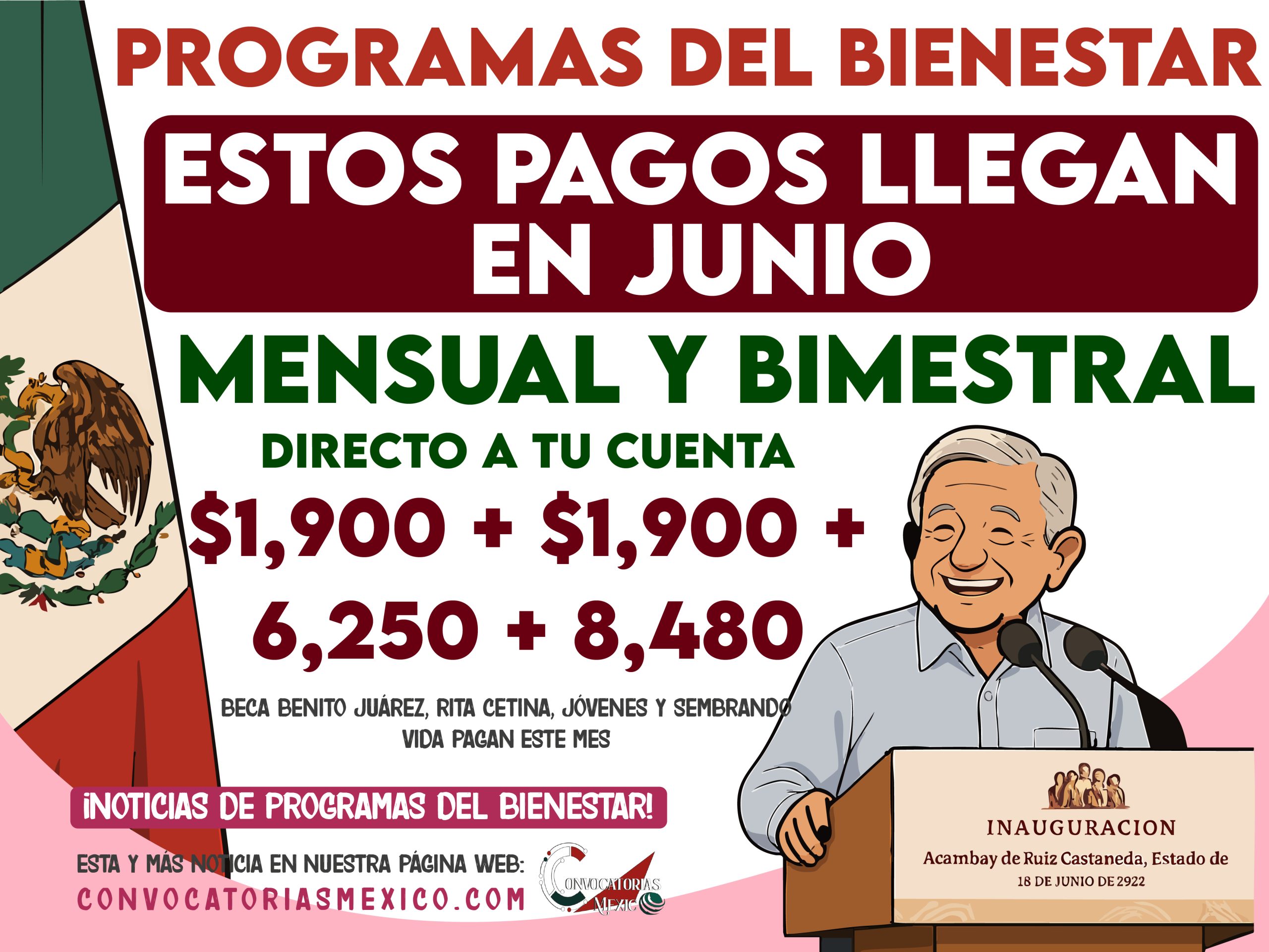 ¡CONFIRMADO EN JUNIO! Estos programas del bienestar entregarán pagos mensuales y bimestrales