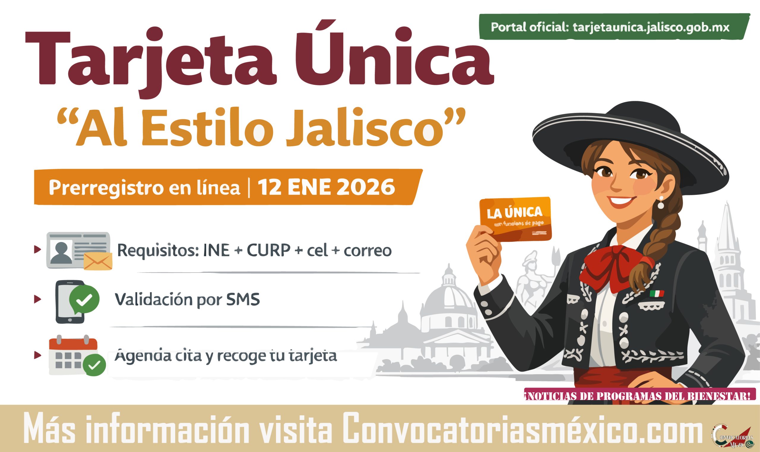 Tarjeta Única prerregistro a partir del 12 de enero del 2026 - Al Estilo Jalisco
