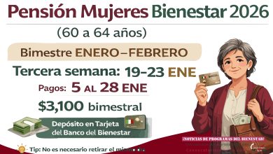 Mujeres de 60 a 64 años Tercera semana de pagos de la Pensión Bienestar 2026