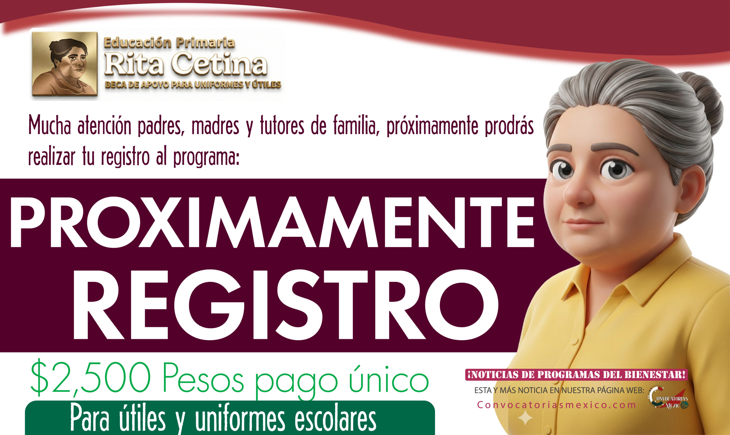 Beca Universal “Rita Cetina”: abre registro en línea para primaria y el apoyo será para útiles y uniformes