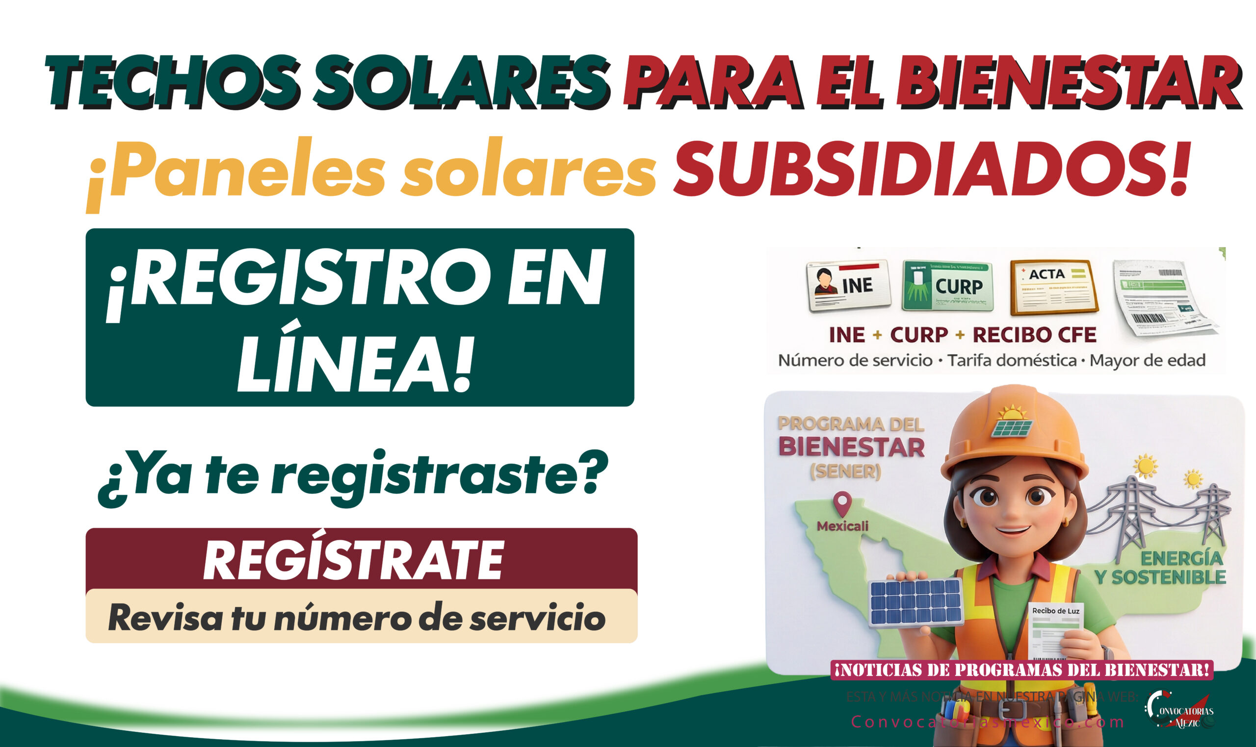 Techos Solares para el Bienestar de la Secretaría de Energía: paneles solares subsidiados y registro