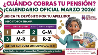 ¡Todas las semanas de pagos! De las Pensiones del Bienestar por apellidos en Marzo 2026