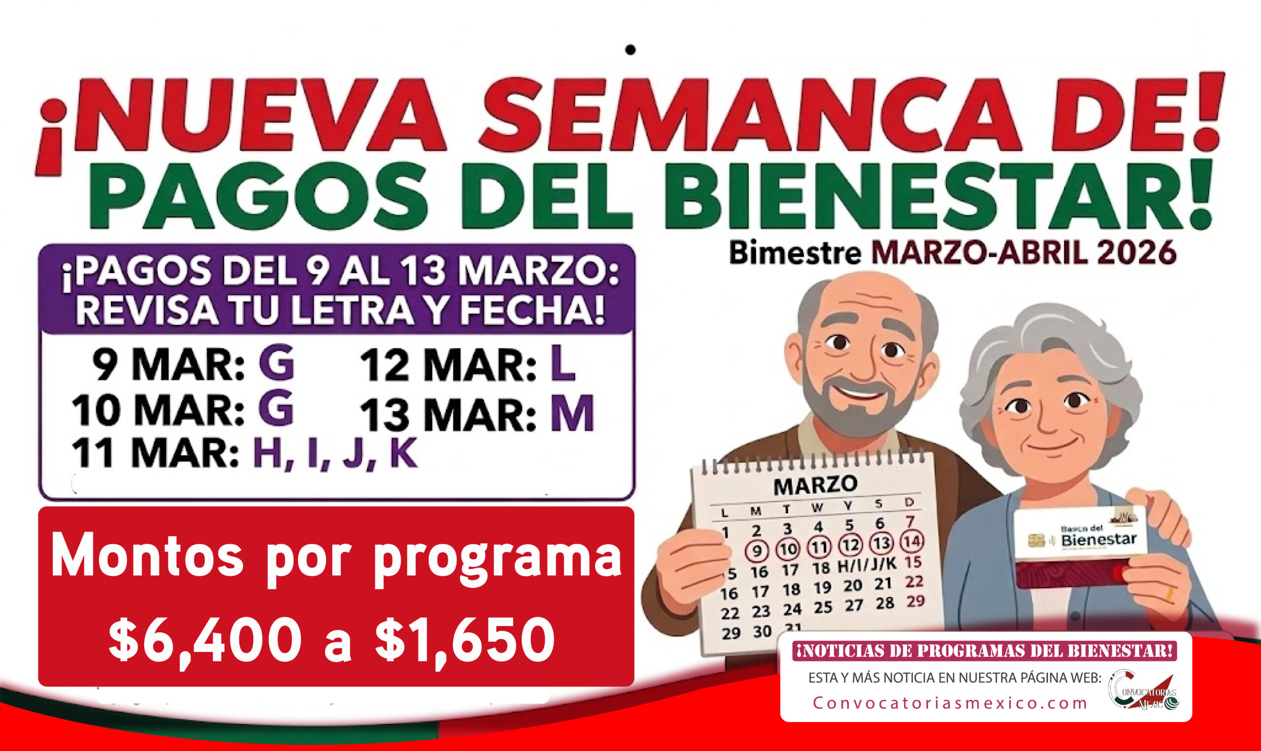 Nueva semana de pagos Bienestar del bimestre marzo abril 2026: montos y fechas exactas