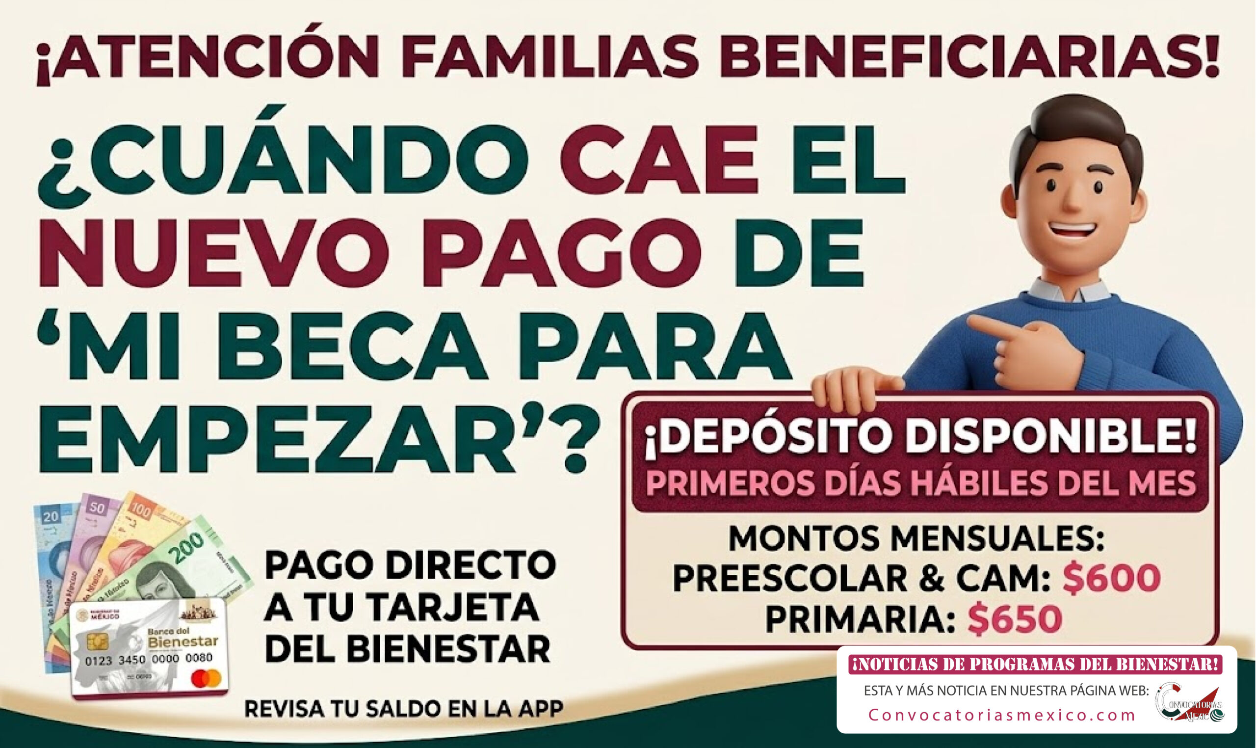 Nuevo pago para las familias beneficiarias de Mi Beca para Empezar: estos son los montos y la fecha de pago