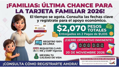 Tarjeta Familiar 2026, recibes dos pagos de $1,035 pesos realiza el registro en línea