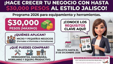 Crece tu Negocio al Estilo Jalisco 2026: apoyo para equipo, herramientas, mobiliario y maquinaria