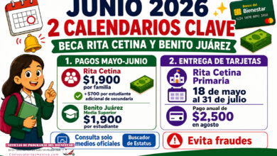 Dos calendarios que deben revisar estudiantes con Beca Benito Juárez y Beca Rita Cetina en junio 2026