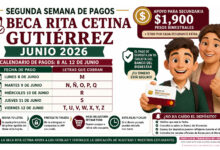 Segunda semana de pagos de la Beca Rita Cetina Gutiérrez para junio 2026