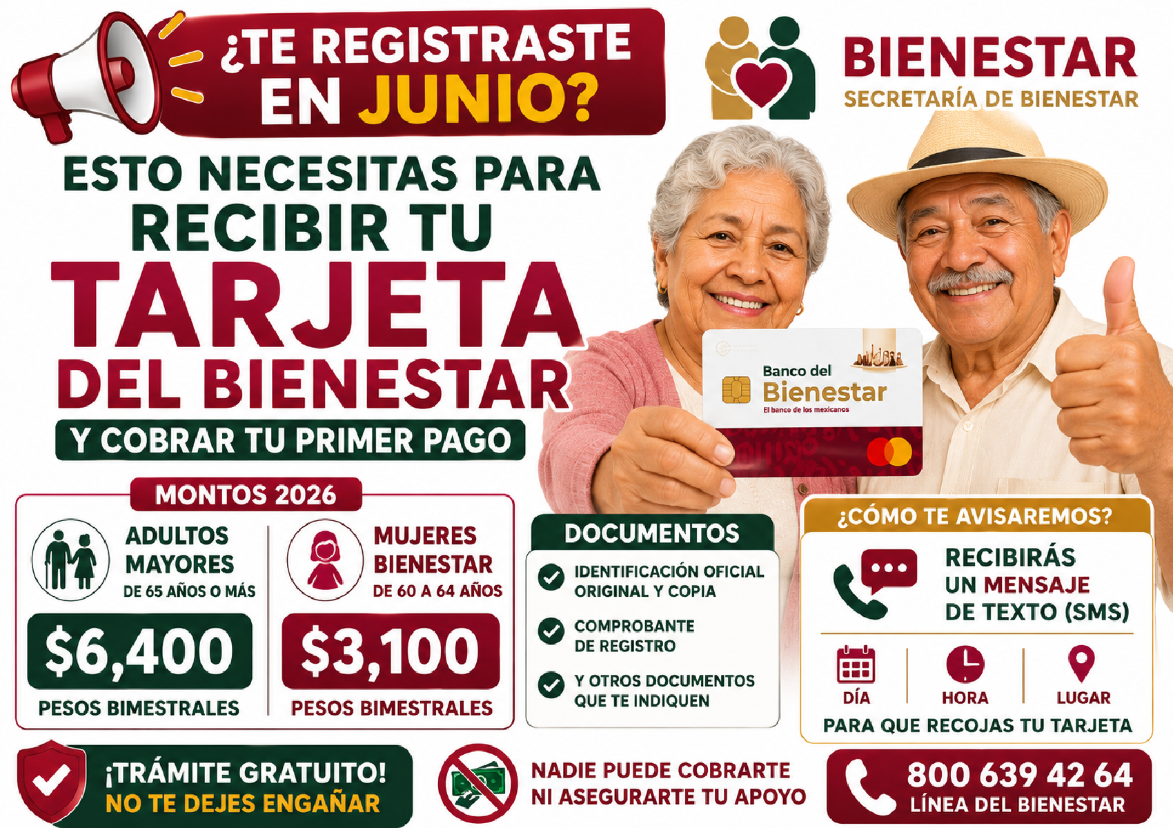¿Te registraste en junio? Esto necesitas para recibir tu Tarjeta del Bienestar y cobrar tu primer pago