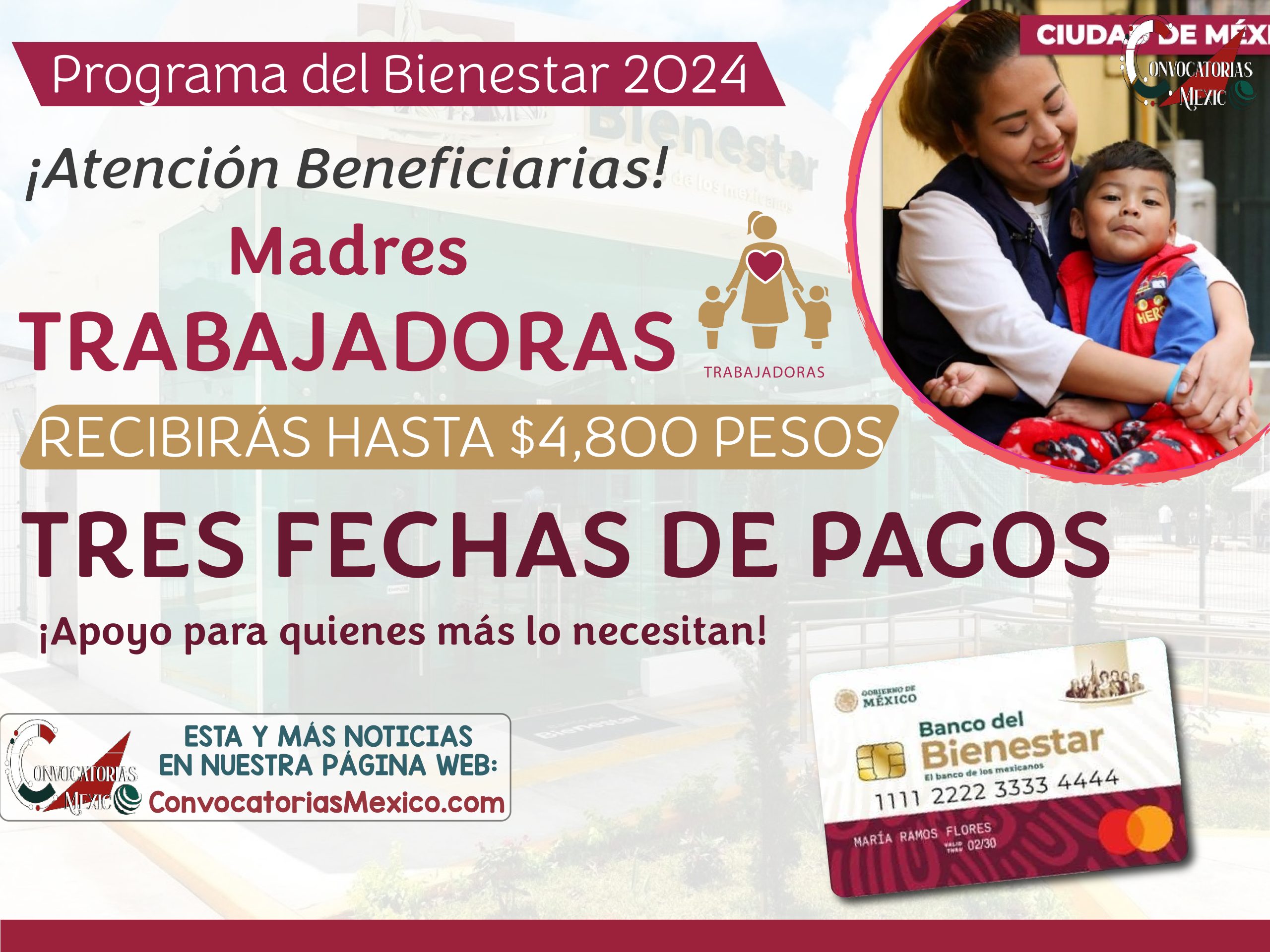$4,800 pesos en Tres Fechas para la ¡Madre Trabajadora! Aquí todas fechas de pagos restantes del 2024