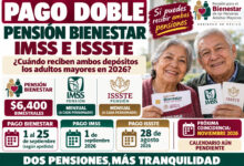 Pago doble Pensión Bienestar, IMSS e ISSSTE: cuándo reciben ambos depósitos los adultos mayores en 2026